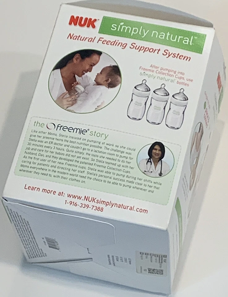 NUK Freemie Simply Natural Colección Tazas Manos Libres Accesorio de Bombeo Caja Abierta Foto 4 de 4