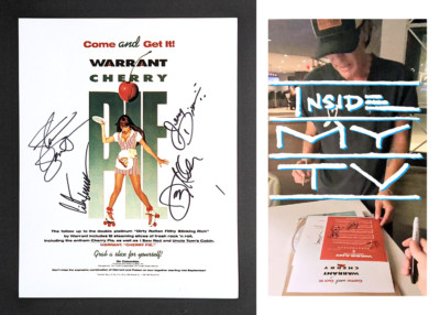 WARRANT signed 11x14 Photo CHERRY PIE advert DIXON sweet TURNER allen BAND COA