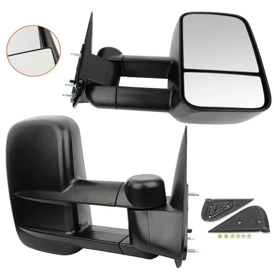 Pair Manual Tow Mirrors for 99-06 Chevy Silverado GMC Sierra 1500 2500 3500 HD Foto 3 de 4