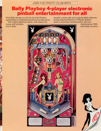 BALLY PINBALL - PLAYBOY - FLYER/LEAFLET - FREE NEXT DAY DELIVERY