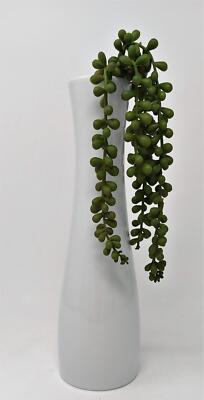 weiße Porzallanvase Atelier 1 mit künstlicher Agave hängend 30cm CREAFLOR HOME