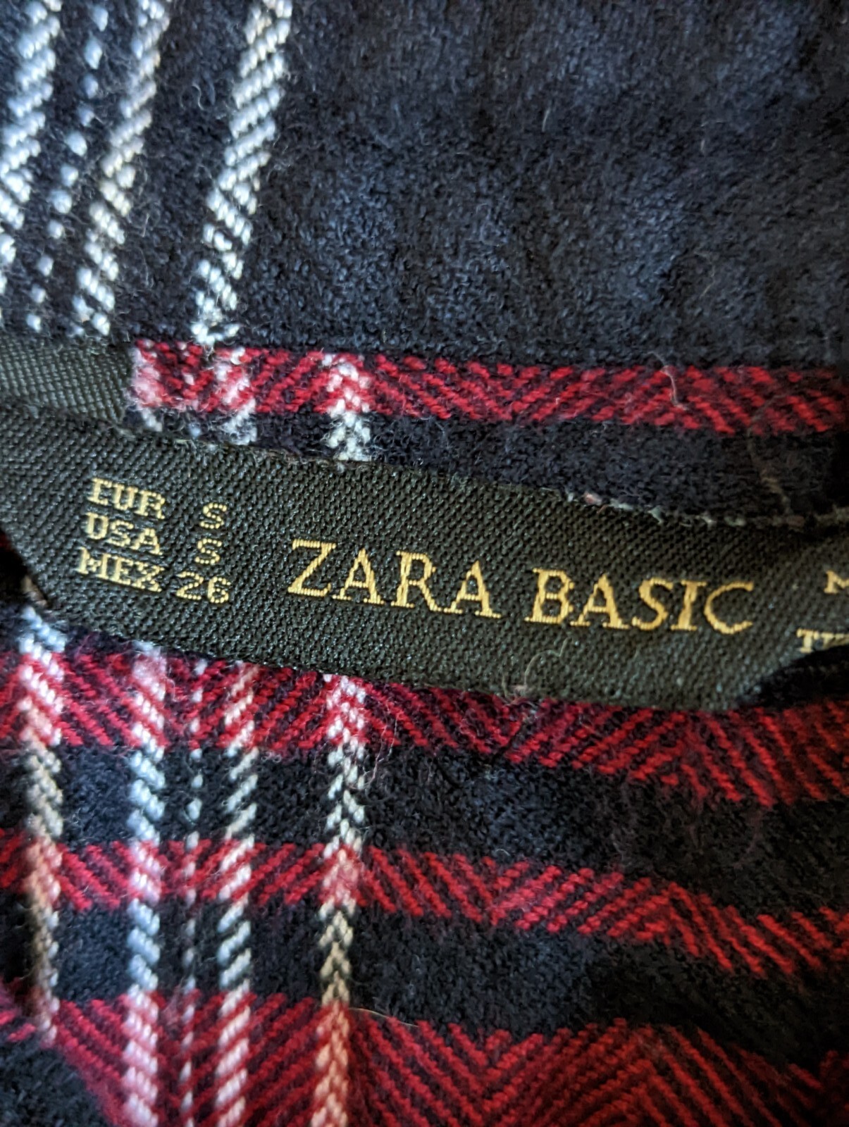Zara Basic Gorpcore Red & Black Plaid Button Down… - image 5