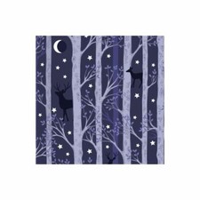 Patchworkstoff Dekostoff Baumwollstoff Hirsch Wald Reh Nachthimmel  115 cm