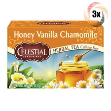 3x Boxes Celestial Honey Vanilla Chamomile Herbal Tea | 20 Bags Each | 1.7oz