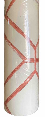 York Tropics Diamond Bamboo Wallpaper Cream Coral Washable 56 Square Feet AT7045