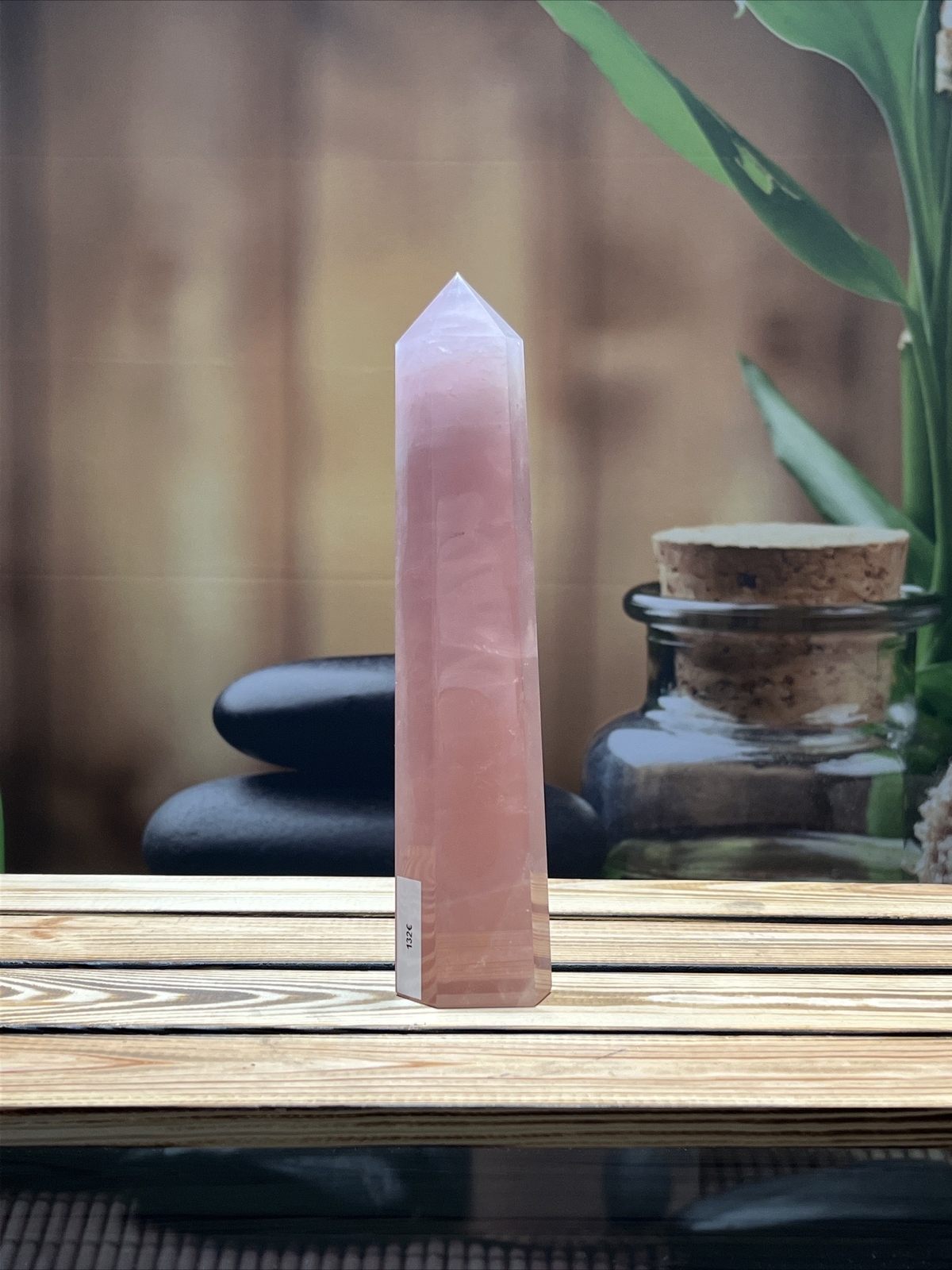 Wunderschöner Rosenquarz Obelisk 0,66 Kg