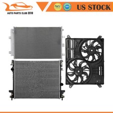 Radiator Condenser Cooling Fan Kit Fit for 19-21 Lincoln Nautilus 2021 Ford Edge