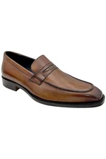 Donald Pliner Men's Stiles Burnish Calf Leather Loafer Cognac