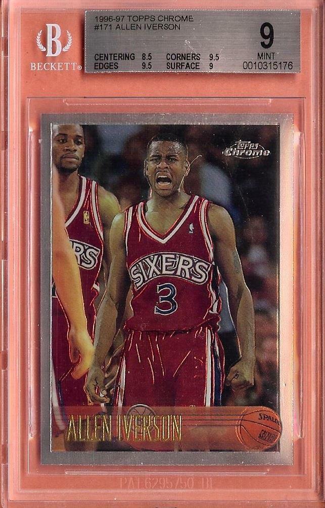 Allen Iverson 1996 Topps Chrome #171 Base Price Guide - Sports