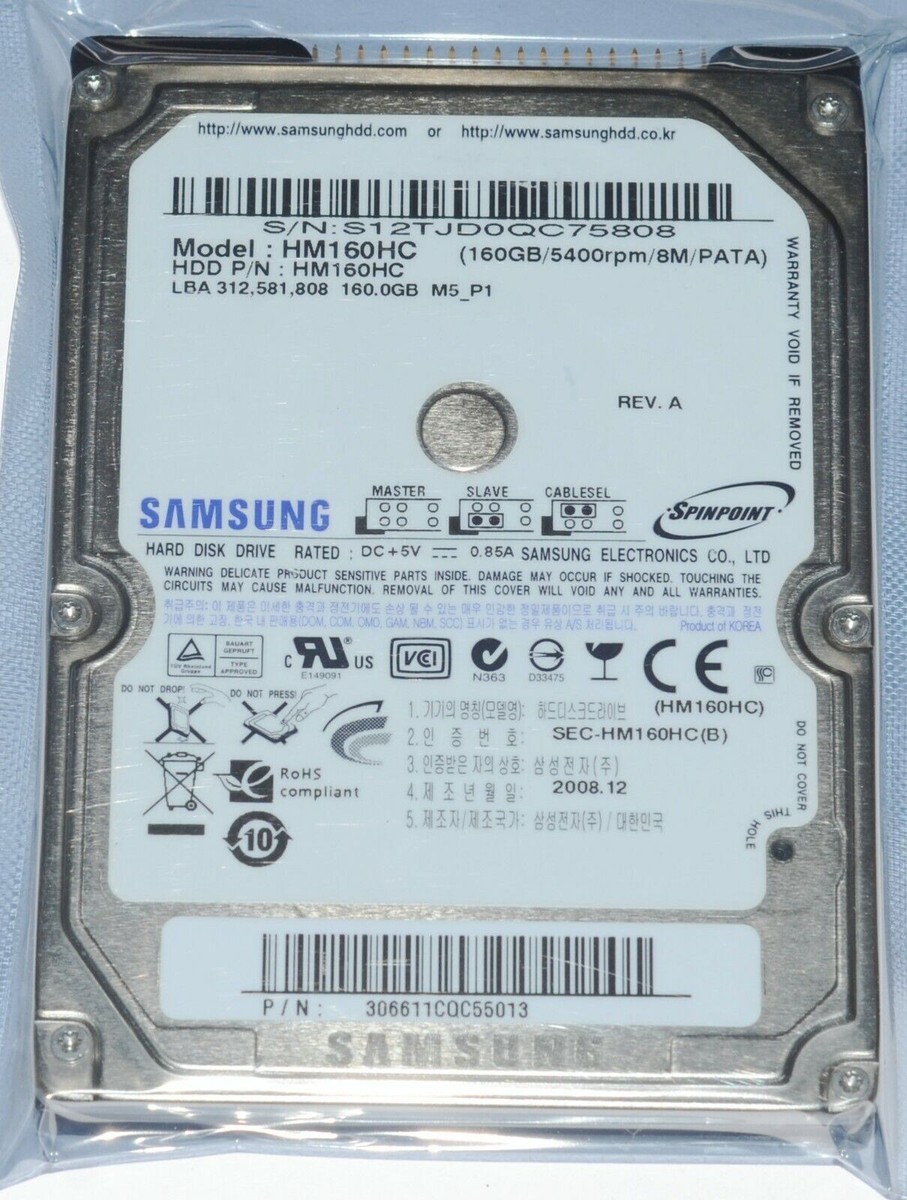 SAMSUNG 160GB HM160HC 5400RPM IDE PATA 2.5