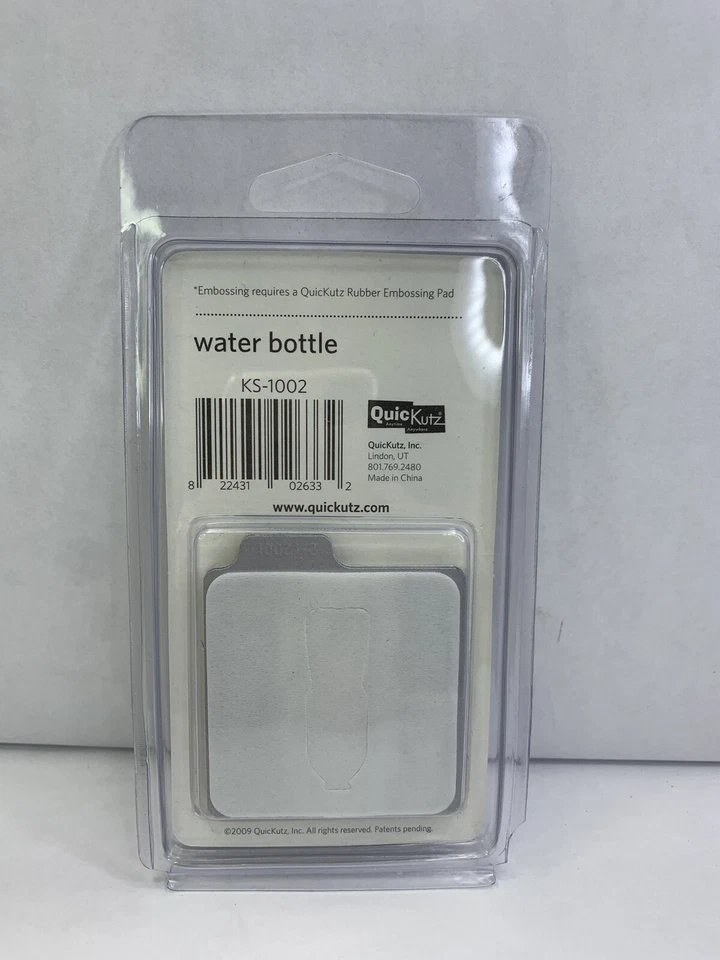 Quickutz Embossing Pad Water Bottle 2 X 2 KS-1002 Double Die NEW - Image 2 of 2