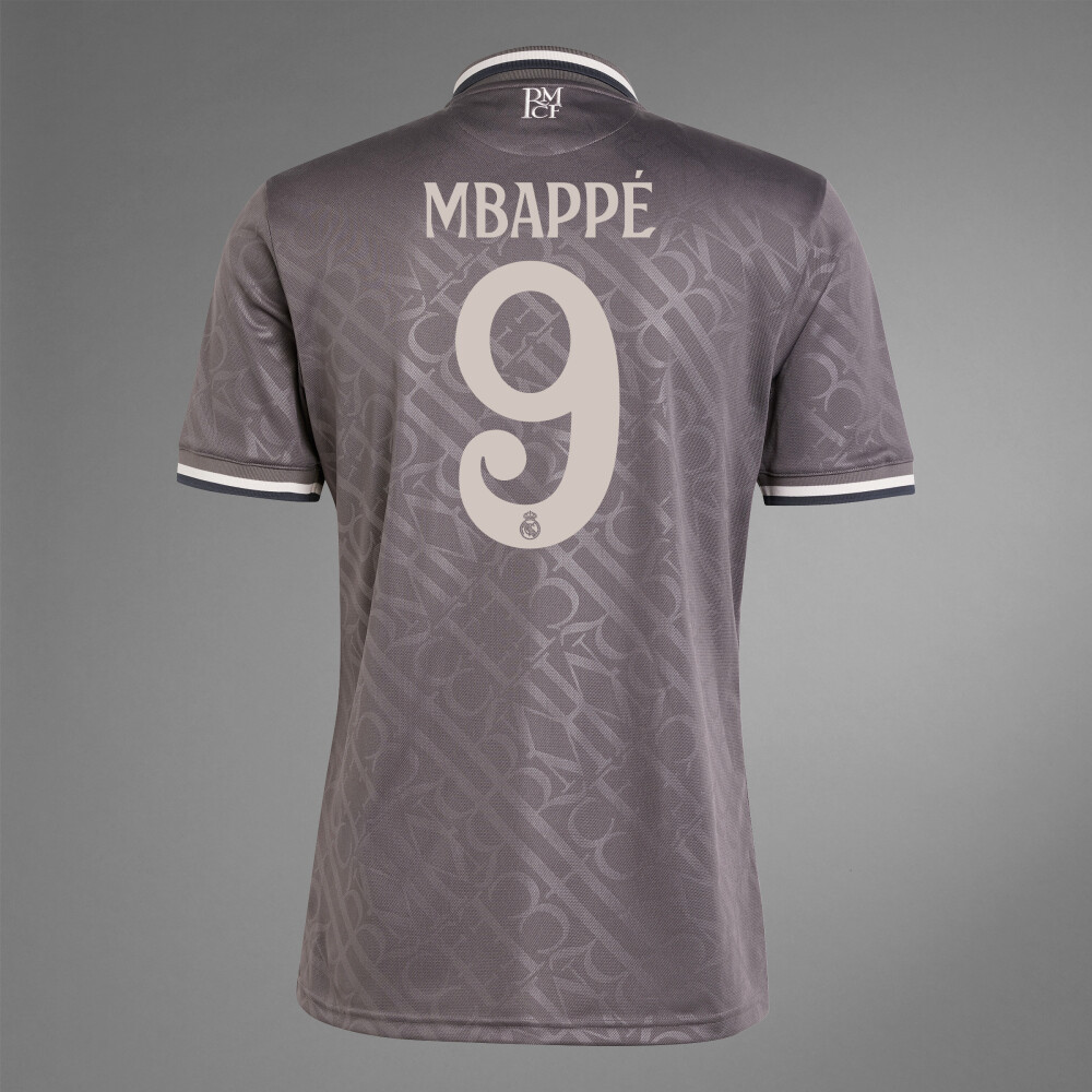 KYLIAN MBAPPÉ #9 ADIDAS REAL MADRID 24/25 THIRD JERSEY GRAY