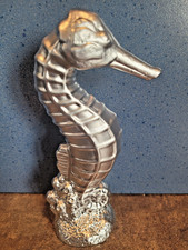 Seepferdchen Landhaus Deko Maritim Meer Ozean Sommer Pferd Keramik H 15cm silber