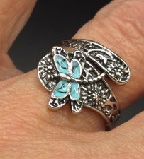 Vintage Native Sterling Silver Butterfly Ring...