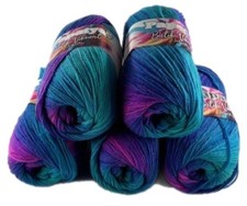 Rainbow wool pack 5 x 100g Papatya Batik Vibrant DK acrylic Shade 01V