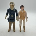 1980 Vintage Star Wars Han Solo & Princess Leia Hoth Outfit Action Figure Kenner