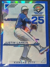 Justin Lamkin /299 2025 Panini Prospect Edition Cracked Ice Blue Kansas City #37