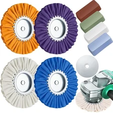 8 Inch Airway Buffing Wheels Aluminum Wheel Polishing Kit in Diameter 5/8 Inch