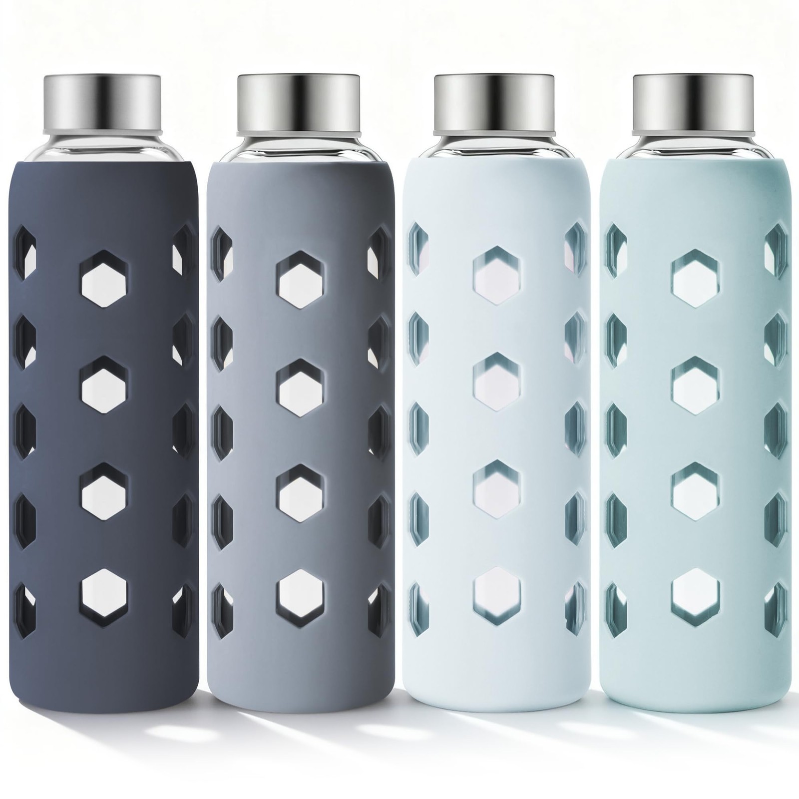 With Lids And Silicone Sleeves 18  4-pack Reusable