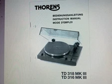 Thorens Td 318 Mk3 Td318mk3  User Manual Digital