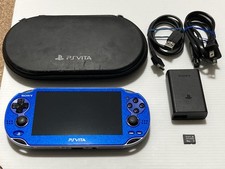 SONY PS Vita PCH 1000 ZA04 SapphireBlue Console OLED w/Charger 16GB Memory Case