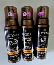 Jergens Instant Sun Sunless Tanning Mousse Ultra Deep Bronze 6 oz  Lot 3  New