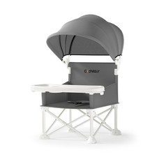 4-in-1 Portable Baby Chair, Foldable Toddler Booster Seat, Gray