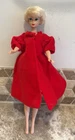 Reproduction Bubblecut Barbie W Reproduction Red Flare Coat & 2 Vintage Outfits