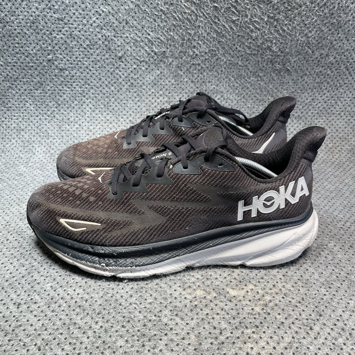 Hoka One One Clifton 9 Black Running Shoes Size 13D Men's | eBay