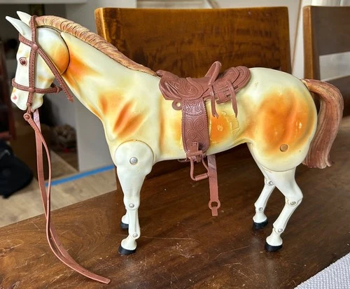 Vintage Lone Ranger Tonto Horse SCOUT w/Saddle Bridle Reins Figure Gabriel 1973