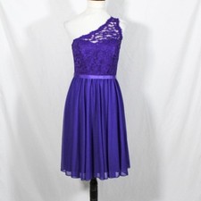 Grape Purple One Shoulder Formal Dress Y2K Style Size 8