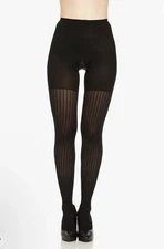Spanx Star Power Size A Ribbed Row Shaping Tights Womens Black
