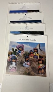 4 Vintage Collectible Hummel Calendars. 1986-1989. Artwork Based On Figurines