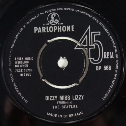 BEATLES Dizzy Miss Lizzy / Yesterday RARE UK EXPORT 45 Parlophone DP 563 HEAR!