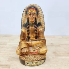 Vintage 1979 Sitting Bull Indian Chief Jim Beam Whiskey Decanter - EMPTY