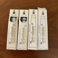 4 tubes TRI-CHEM liquid embroidery paint Lime rust Vermilion Lemon vintage