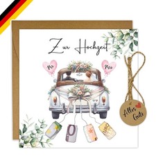 Hochzeitskarte Geldgeschenk Kreativ mit Umschlag und Anhänger für Brautpaar