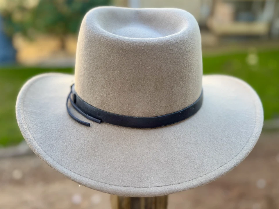 Sombrero Scala Classico 100% Lana Fieltro Outback Embalable Ala 3" Marrón Claro Talla L Foto 4 de 4