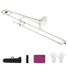 Slide Trombone for Beginners with Portable Case  Shoulder Strap 7C Mouthpiece