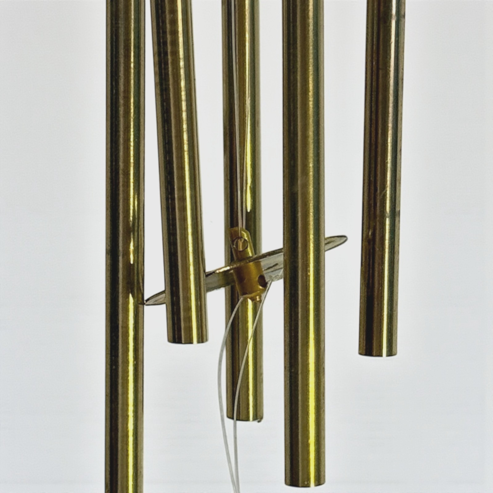 Vintage Brass Wind Chimes Pagoda Style Hong Kong Deadstock Boxed Hanging Decor