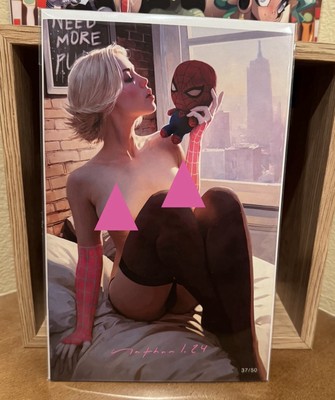 NATHAN LORENZANA 1st Signed W/COA   SPIDER-GWEN HOMAGE Toplss LTD #37/50 NM