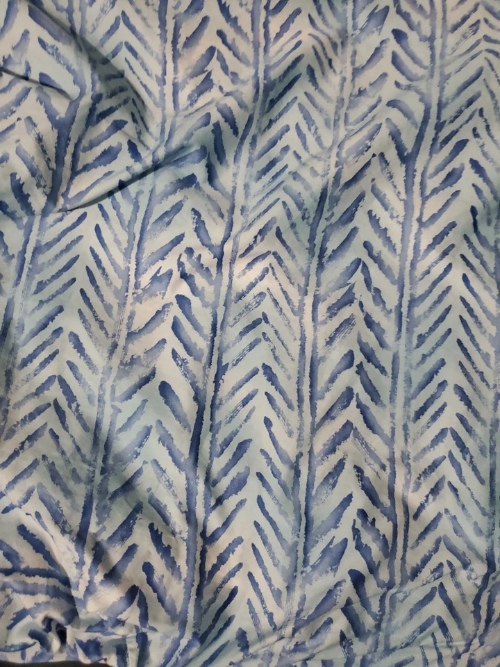 Ralph Lauren Jamaica Espiga Chevron COMPLETO/DOBLE Sábana Ajustable Azul Satén Foto 3 de 4