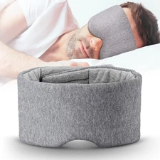 Cotton Sleep Eye Mask for Women Men, 100% Blocking Light 1pcs Gray 