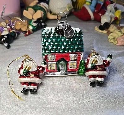 Dept 56 Village House Mercury Glass Ornament Christmas Holiday House Santa's Vtg