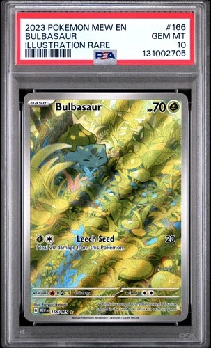 2023 POKEMON MEW EN-151 ILLUSTRATION RARE #166 BULBASAUR PSA 10