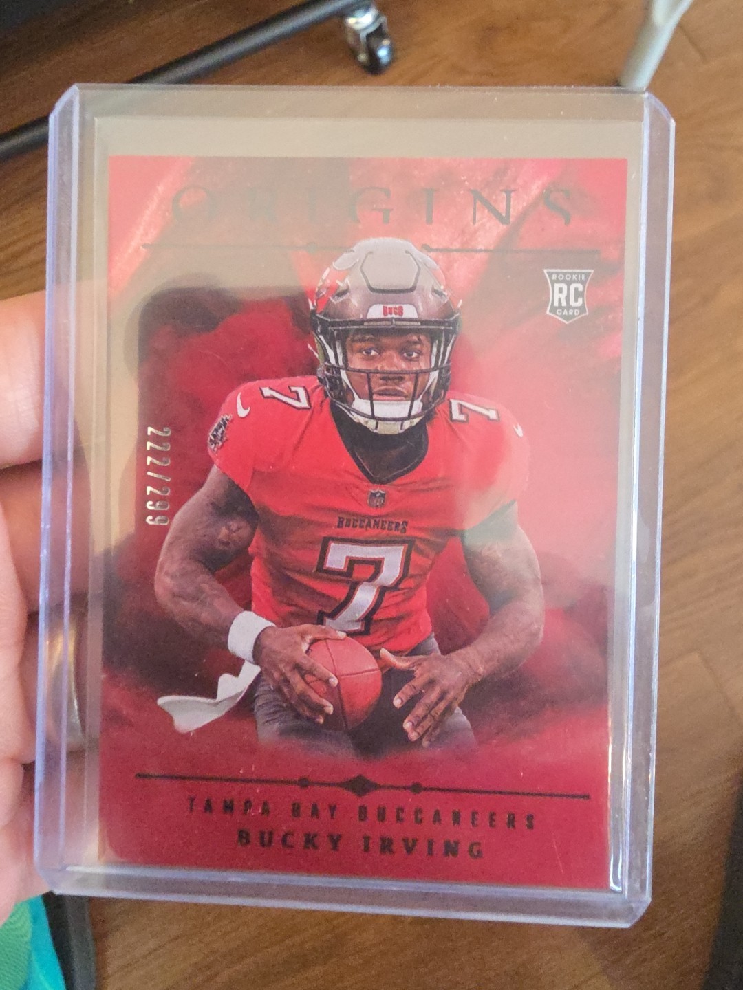 2024 Panini Origins #107 Bucky Irving Holo Red #/299 Tampa Bay Buccaneers Rookie