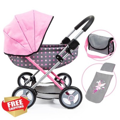 Bayer Doll Pram Stroller with Blanket, Pillow, Handbag