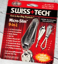 SWISS + TECH Micro-Slim 9 in 1 Multi Tool Stainless Steel (MSCSSS)