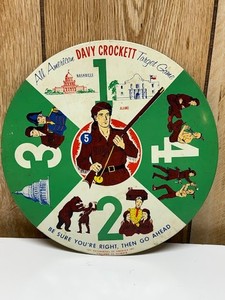 Vintage 1950's Lithograph Davy Crockett 9.5" Target Game Board