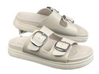 Cristina Francini Leather Sandal Women Size 9 White Double Buckle Designer Italy — photo 2